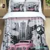3-teiliges Bettwäscheset Klassisches Auto Vintage Poster Heimtextil Bettbezug Kissenbezug Junge Kind Teenager Mädchen Bettwäschebezüge Set