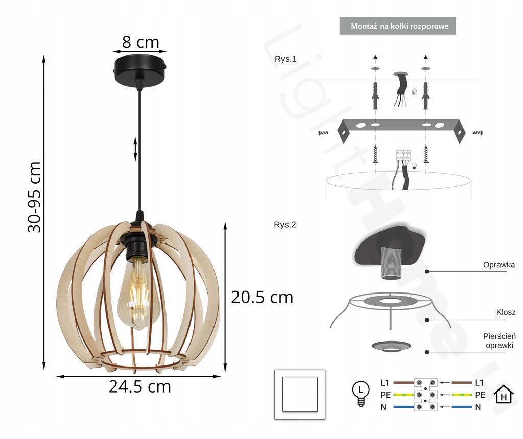 MODERNE HOLZ-LED-DECKENHÄNGELEUCHTE