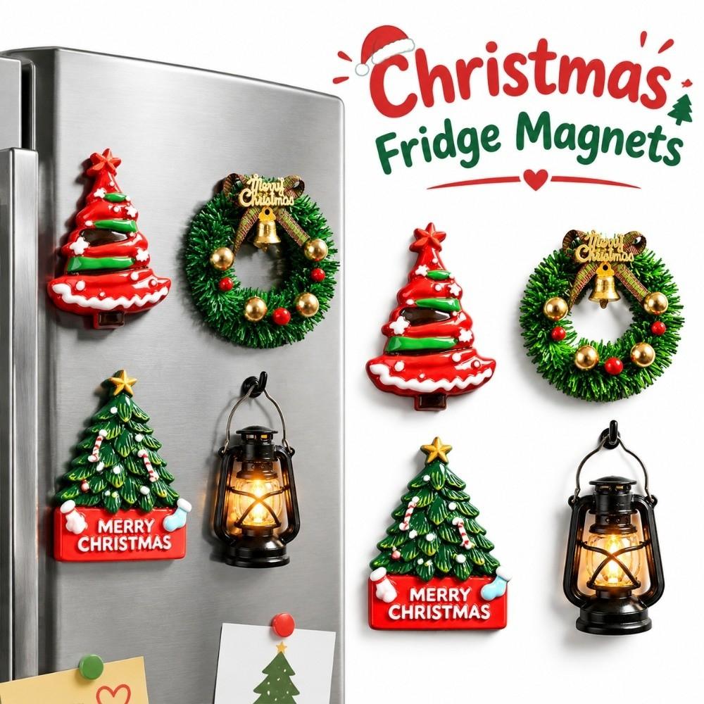 Christmas Theme Fridge Magnet 3D Relief 3D Refrigerator Stickers Refrigerator Magnet  Kitchen Decor