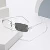 New square rimless mercury sunglasses female pure desire Internet celebrity personality hip-hop versatile photosensitive mirror