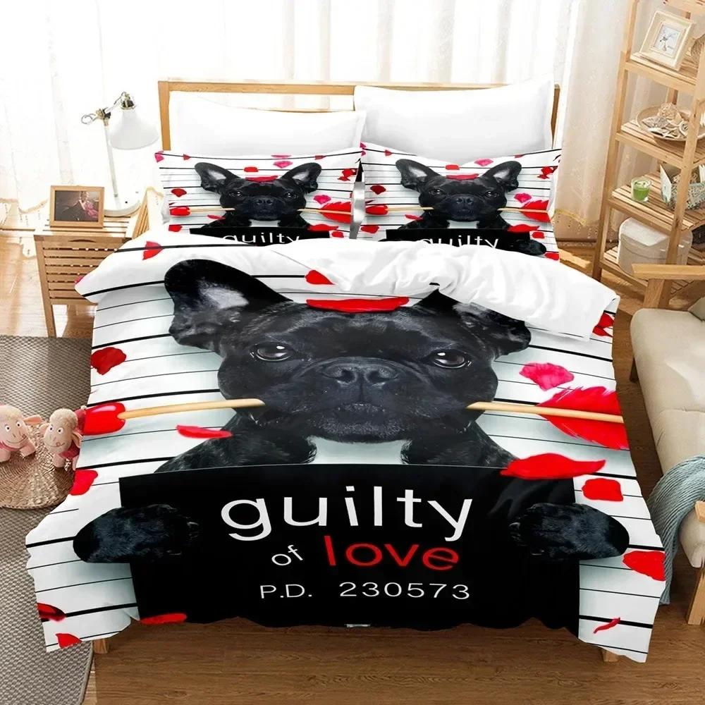 Dog Duvet Cover Cute Dogs Bedding Set Cartoon Puppy Pattern Duvet Cover Set 3D Print Dogs Pattern For Kids Adults