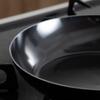 Endo Shoji Commercial-Grade Iron Black Skin Oven-Safe Thick Frying Pan, 40cm, Induction Compatible, Made In Japan, AHL94040