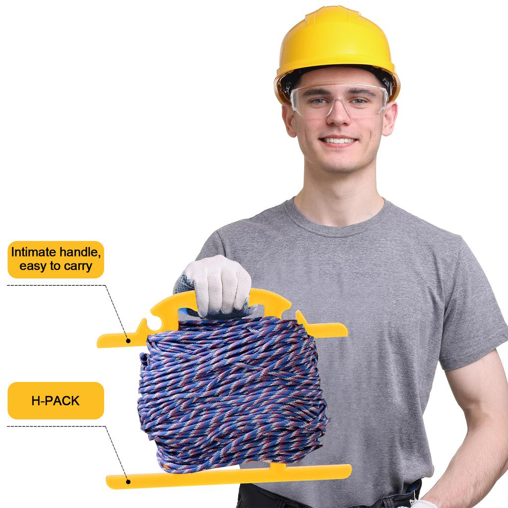 4Pcs Abs Heavy Duty Extension Cord Storage Reel, Portable Cord Organizer, Yellow H-Shape Wrap-Holds Extension Cord Winder For In