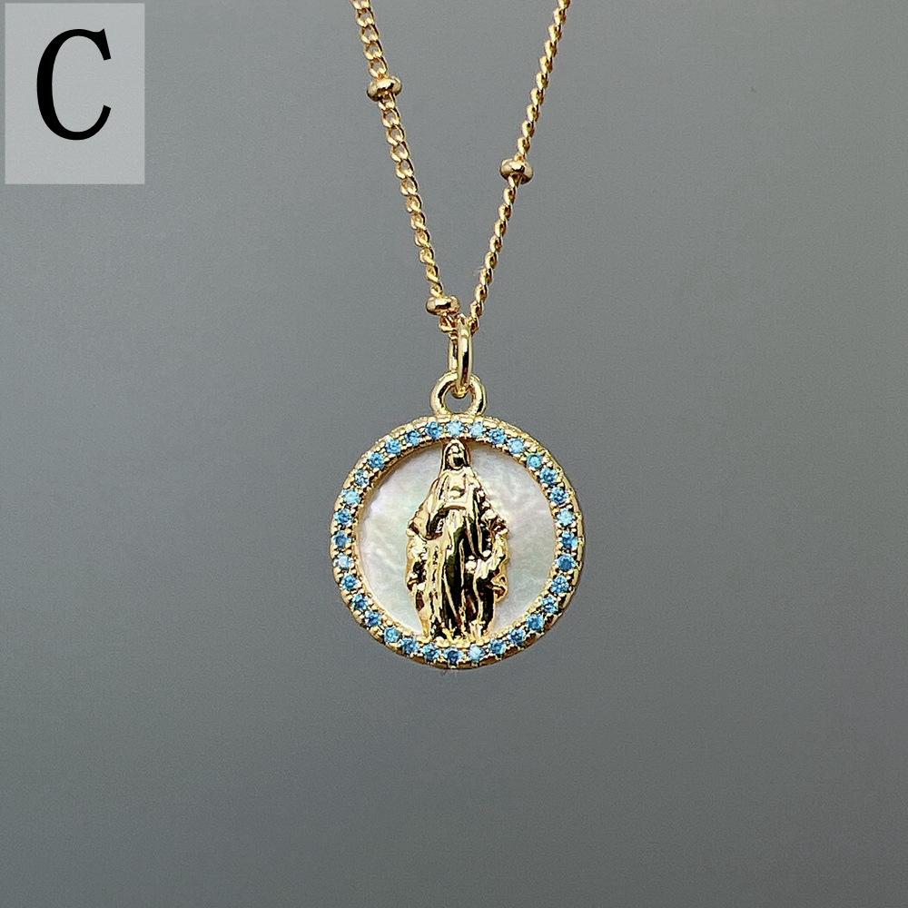 Shell Guadalupe Portrait Pendant DIY Jewelry Accessories European and American Necklace Pendant Gift Jewelry