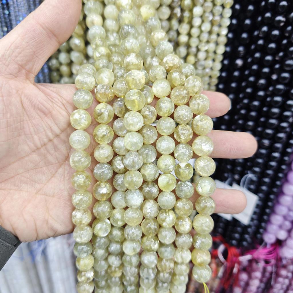 Yellow Citrine Round Loose Beads for DIY Bracelet Jewelry Accessories