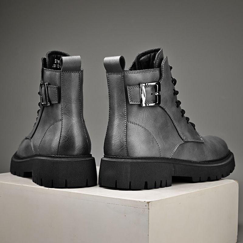 Leather Martin Boots Men's Motorcycle Boots Single Boots Thick Sole
