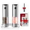 Stainless Steel Electric Pepper Grinder Adjustable Coarseness Mill Pepper And Salt Grinder Battery Powered With LED Light