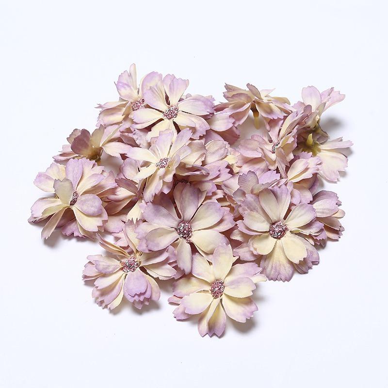 

10PCS Silk Artificial Flowers Daisy Head 4.5CM Fake Flowers for Home Decor Wedding Decoration DIY Scrapbook Christmas Wreath 10PCS