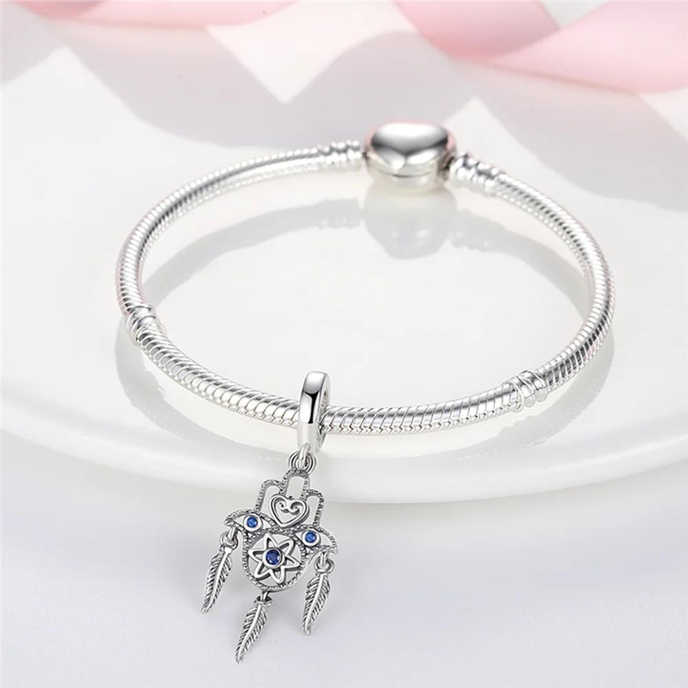Charms Plataoriginales Fatima Hand Religious Beads For Charms Copper Bracelet Jewellery Making Women'S Gift