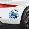 QT2111#15cm Delfin und Meer Vinyl-Aufkleber, Geeignet für Laptops, Flaschen, LKWs, Motorräder, Fenster