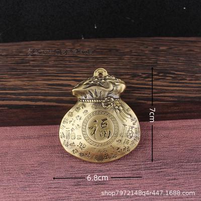 Brass Amass Fortunes Lucky Bag Decoration Gift Crafts Office Living Room Chinese Style Fortune Metal Hand Pieces