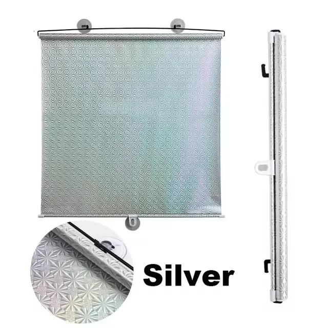 

Car Windshield Sun Shade Retractable Roller Blinds for Truck Front Window Sun Block Summer UV Blocking Sun Protective Curtains 40x60cm серебряный