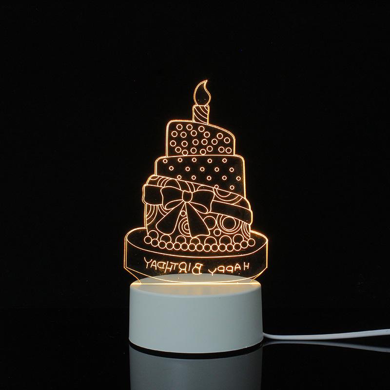 3D Cartoon Night Light: Custom Acrylic Bedside Lamp for Atmosphere & Gifts