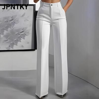 JPNTKY Women's Fashion Casual Solid Color Print Pants & Capris