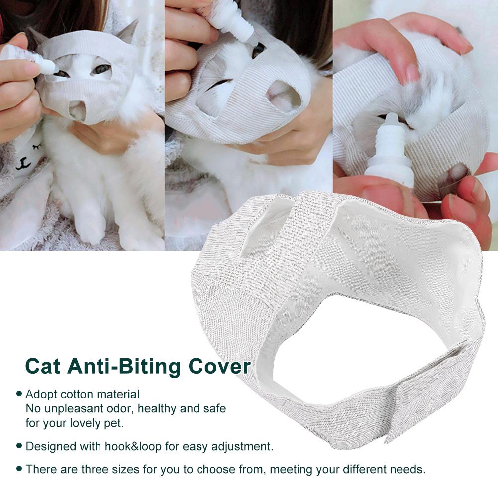 Pet Cat Mouth Cover Cotton Protective Breathable Anti Bite Cover Grooming Accessory(S )