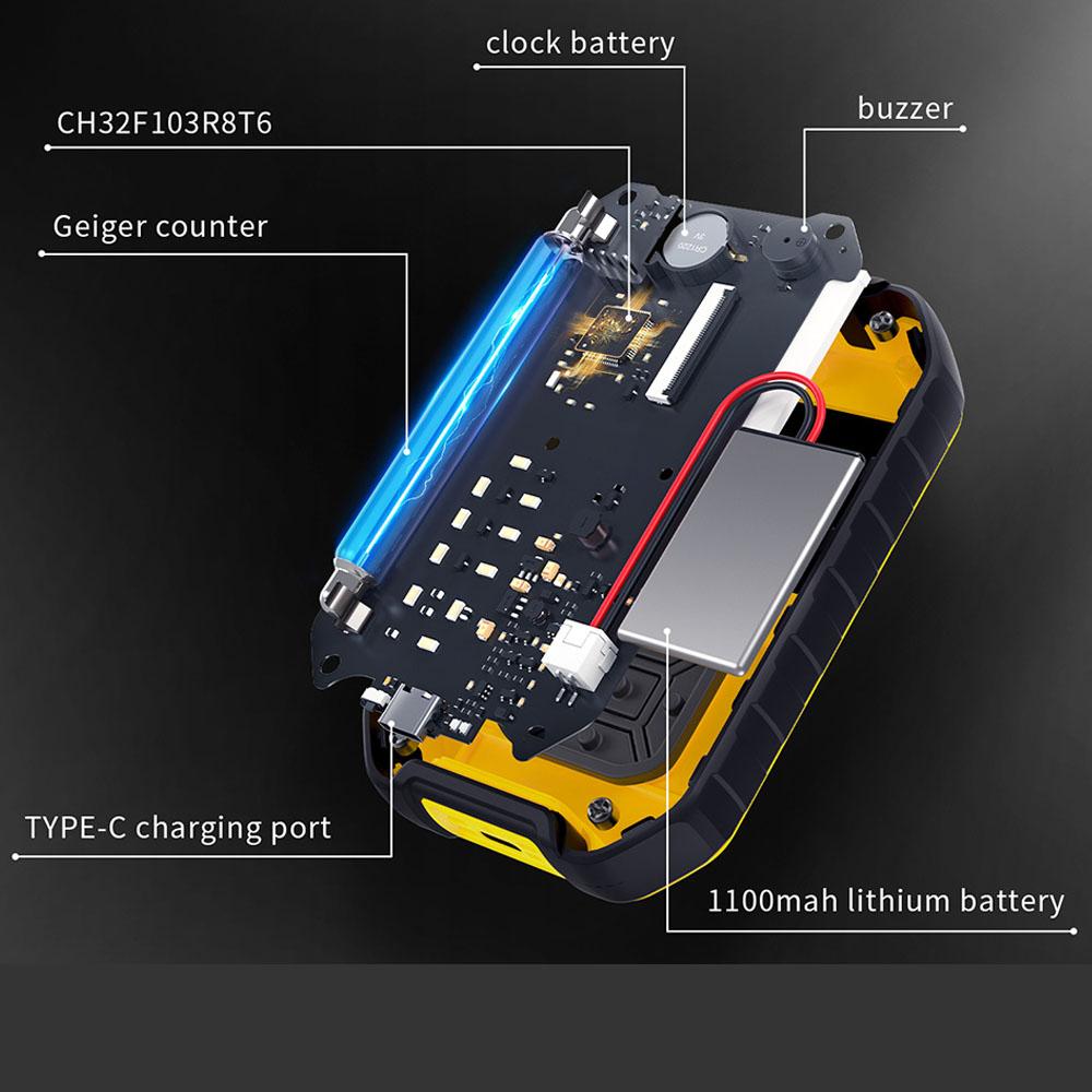 Nuclear Radiation Detector Geiger Counter Kit Personal Dosimeter X-ray Radioactivity Tester Marble Detector.