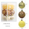 12Pcs/Box Plastic Christmas Gifts Boxes Pendant DIY Crafts Painted Christmas Decorations