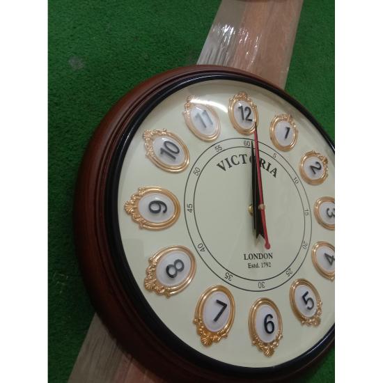 Horloge murale en bois, horloge murale de style vintage, horloge murale faite à la main, horloge murale vintage, articles de décoration de bureau et de maison de style antique, couleur marron