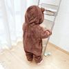 KAKELO Furry Fleece Romper with Bear Ears Baby Kids Outerwear Room Wear [KAKELO] All-in-One (80 Size, 01.Natural)