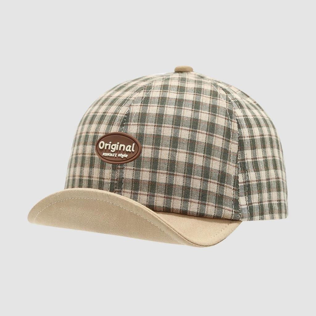 Plaid Unisex Infant Duckbill Baseball Cap - Soft Brim Baby Sun Hat for Spring and Autumn