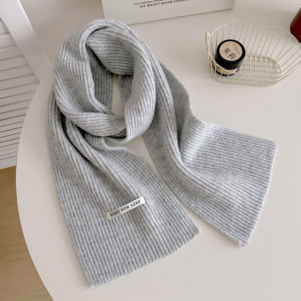 High quality~ blended knitted twist solid color thickened soft waxy scarf women's autumn and winter versatile couple scarf