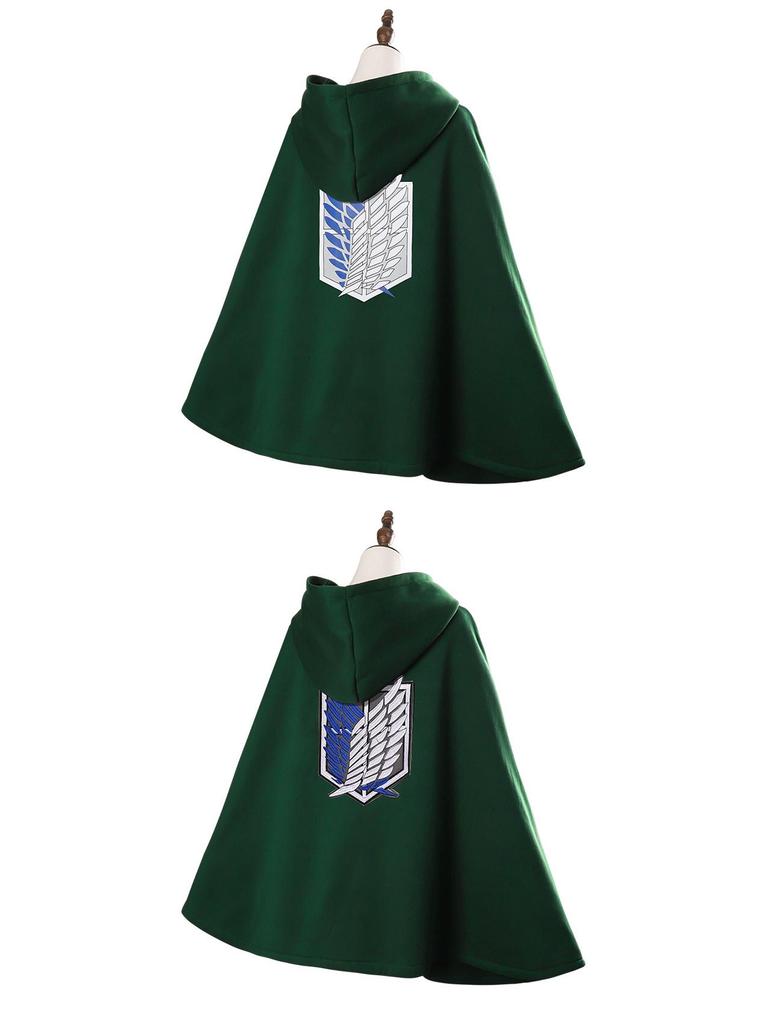 Attack On Titan Captain Cloak Anime Costume for Halloween - Wings of Freedom Green DIY Toy Role-Playing