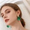 Wassertropfen Harz Acryl Anhänger Ohrringe für Damen Europa Amerika Transparent Bunt Einfach Trend Brincos Zirkon Geschenk
