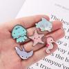 Trendy Animal Brooch In Metal Featuring Starfish Seahorse Shark And Jellyfish For Lovers Fashion
