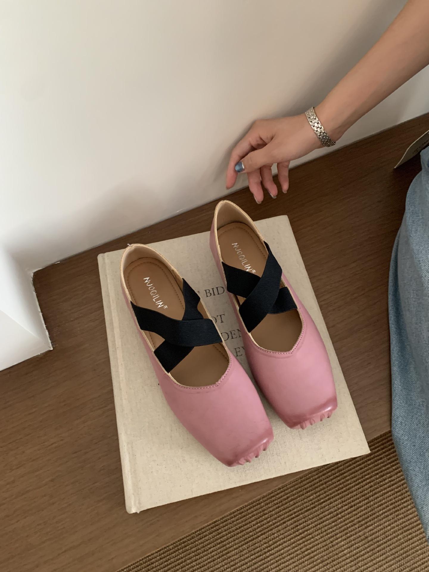 

French low-heeled square-headed ballet shoes women s shoes 2025 new summer retro Mary Jane spring and autumn flat-soled single shoes 39 фиолетовый