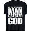 Loc Creator God Anti Religious Atheist T-shirt Casual Round Neck Geometric Pattern Suitable for Holiday Occasions and Daily Wear