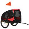 Dog Trailer, Foldable Bicycle Trailer for Dogs, Water-Resistant, Oxford Fabric, Metal, 140 x 71 x 83 cm, Red