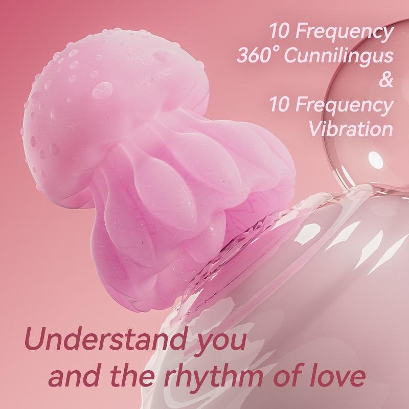 Luminous Jellyfish Tongue Licking Female Vibrator with 10-Mode Vibration