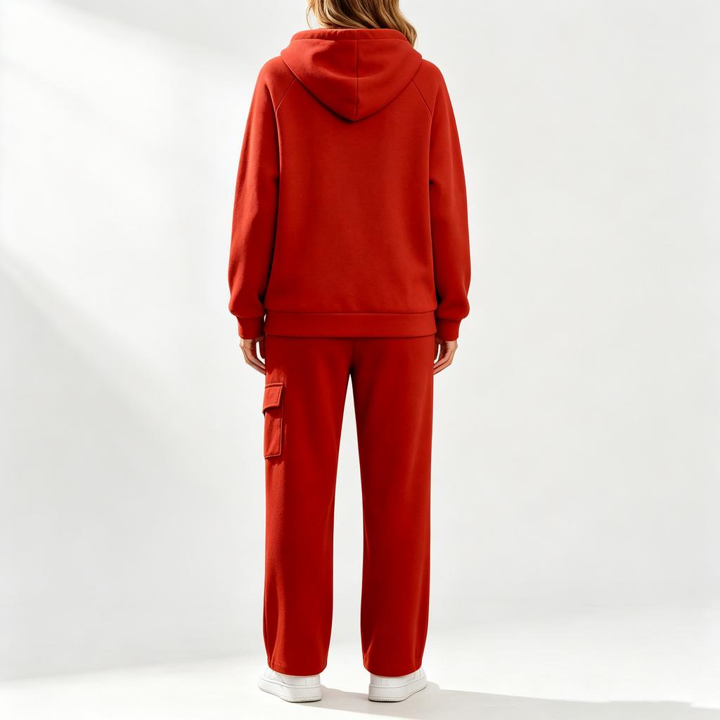 Women's Hoodie and Sweatpants Set with Pockets - Casual Loungewear