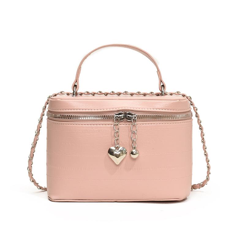 

Korean version of simple handbag women s small bag 2024 new personalized bucket bag fashion casual shoulder messenger bag рожевий