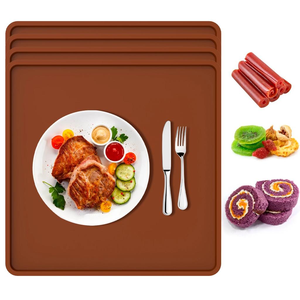 4Pcs / 6Pcs Silicone Dehydrator Mats with Raised Edge Non Stick Silicone Tray Liner 13.8×13.8 Inch Silicone Dehydrator Sheets