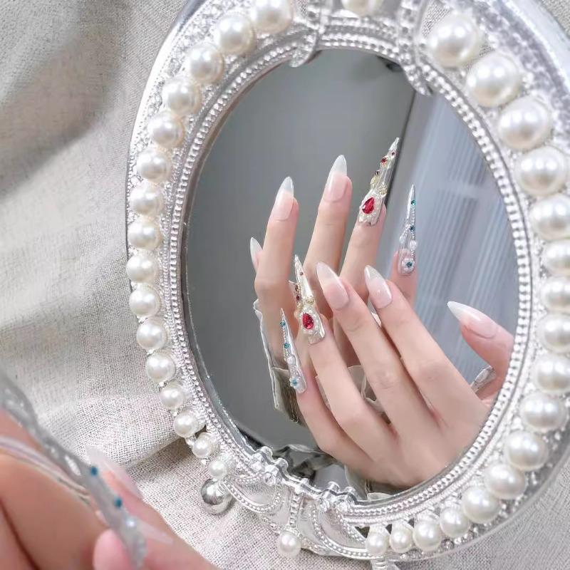 10pcs/set Retro Palace Handmade Armor Wear Nail Finger Sleeves Ancient Style Wear False Nails