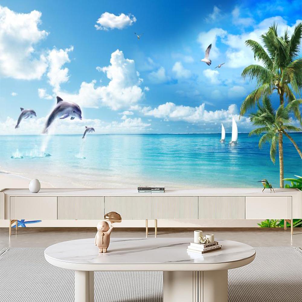 Beach Mural Ocean Coastal Beachy Wallpaper Bedroom Living Room Beach Wall Murals Home Decor