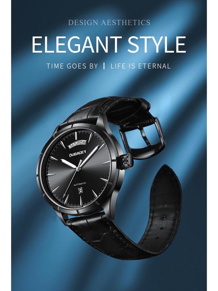 Genuine Men's Automatic Outdoor Sports Watch - Waterproof, Luminous, with Week and Calendar Display