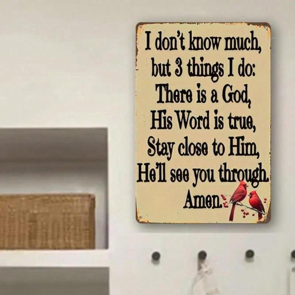 Vintage Faith Trust Quote Tin Sign Wall Decor Art Metal Plaque