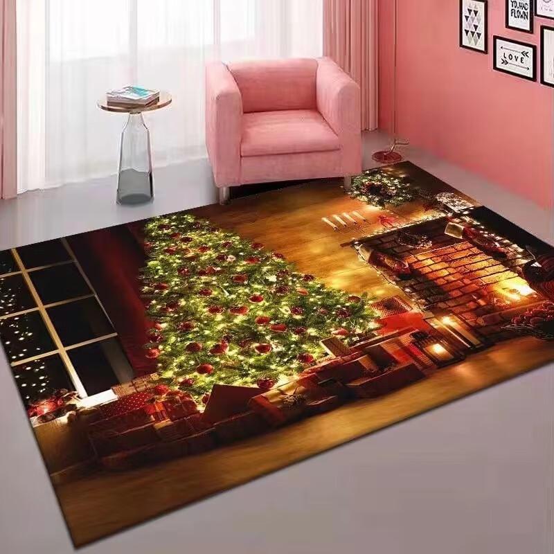 Рождественский ковер с камином