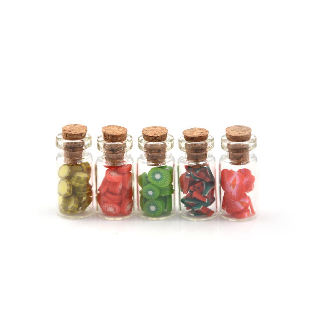 Dollhouse 8Pcs Cork Bottles Canned Seasoning Set 1:12 Miniature Food Accessory