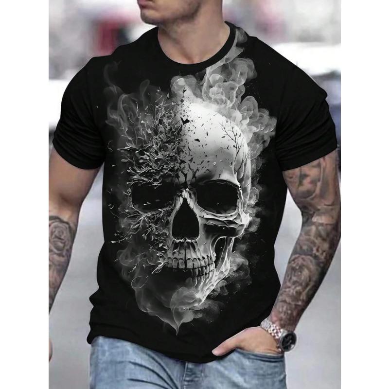 Summer Men's Skull Graphics 3D Printed Tshirt Short Sleeved T-Shirt Tees Tops  T-shirt