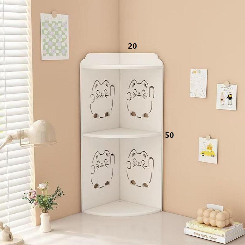 Modern Minimalist Triangle Desk Corner Storage Rack for Bedroom and Office