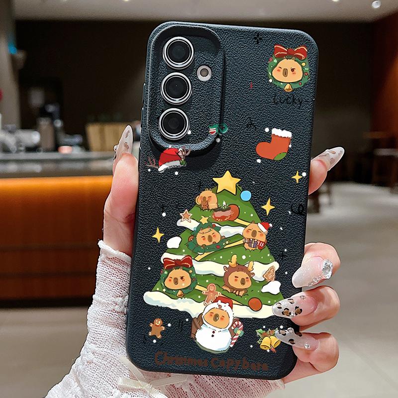 Case For Samsung Galaxy S25 S24 FE S23 Ultra A56 A16 A17 A36 A26 A55 A15 A25 A54 5G S22 Ultra Soft TPU Phone Cover Cartoon Christmas Tree Case Cover