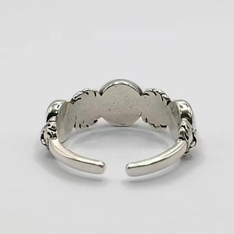 Yin Taifei Thai Silver Retro Star & Moon Adjustable Ring for Men & Women