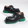 Mens Casual Leather Derby Shoes Men's Square Toe Trendy Personalized Designer Shoe Men Lace-up Thick Sole Heightened Shoes