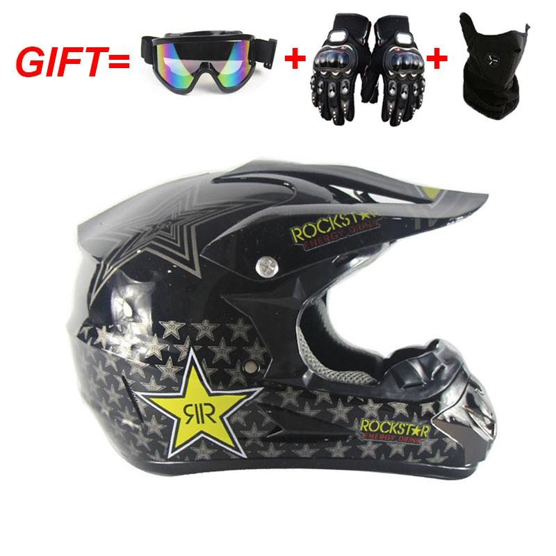 Full Face ATV Helmet Adults With Visor Mask Gloves DOT Certified ABS Off-Road Dirt Bike Motorcycle