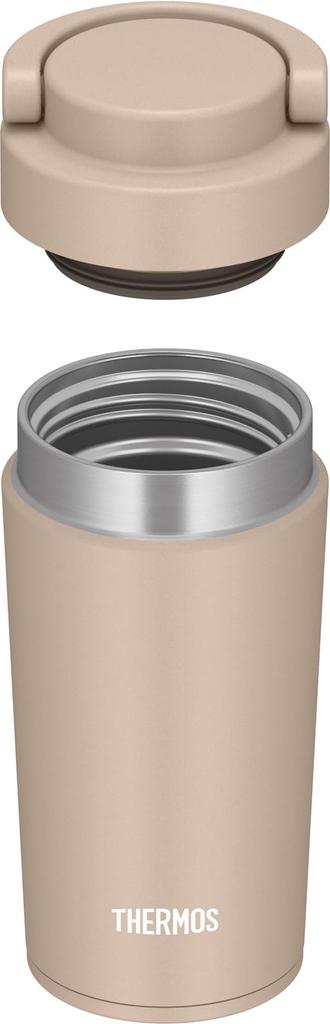 Dishwasher-safe Thermos Vacuum Insulated Portable Tumbler with Carry Handle, 320ml, Cafe Latte, JOV-320 CL