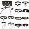 Colier choker punk cu franjuri negru metalic Curea sexy pentru gât cu țepi Guler pentru claviculă Coliere pentru bărbați Halloween Femei Bijuterii Y2K Cosplay