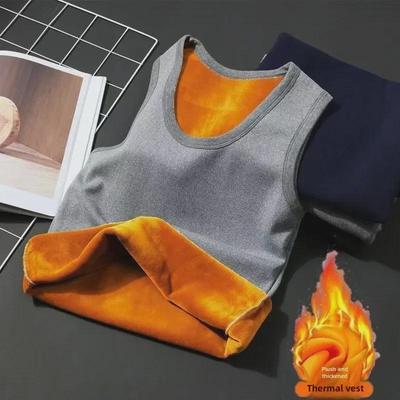 Ärmellose, warme Weste mit dickem Samtfutter für Herren